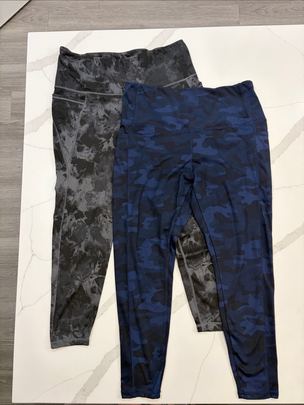 Danskin Navy Camo and Charcoal Printed Active Leggings